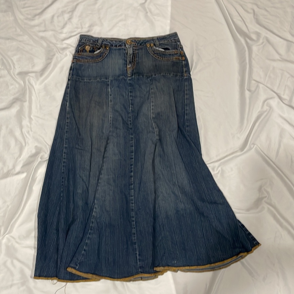 Long baccini denim jean skirt size 8